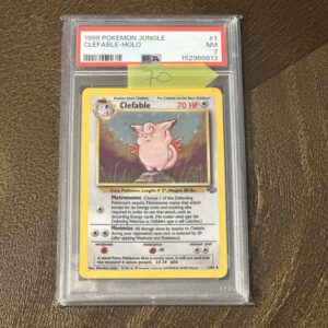 Clefable holo 1 psa 7
